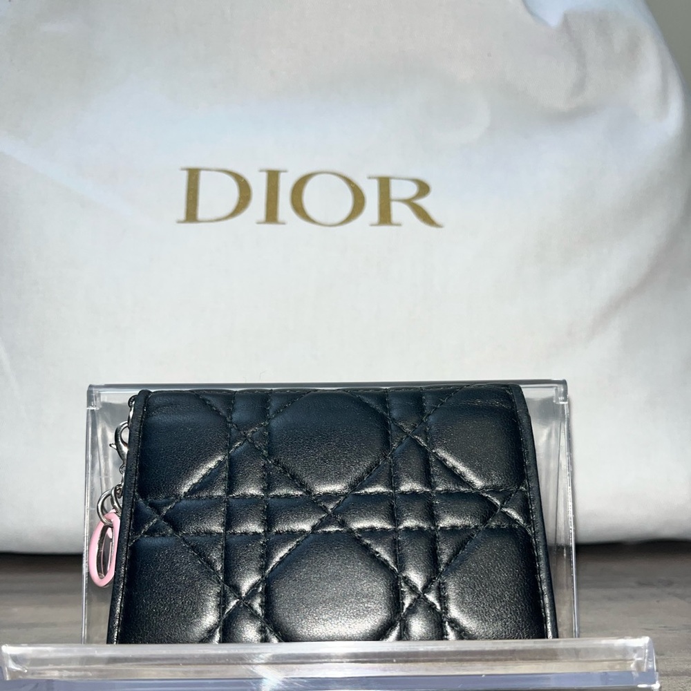 Authentic Dior Black Quilted Leather Wallet- FREE COA